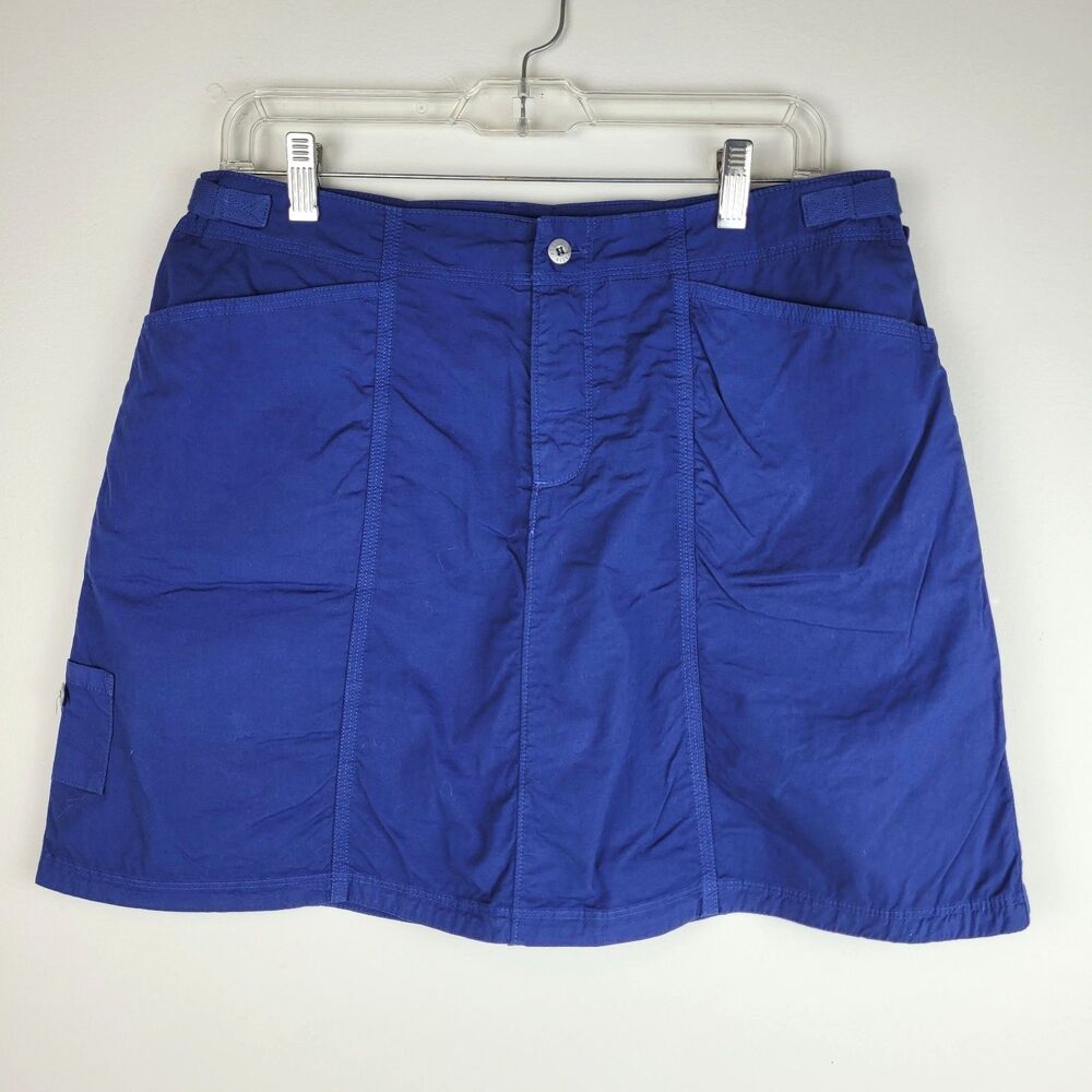 FRESH PRODUCE Women's Blue Cotton Stretch Skort Skirt Zip Front Sport Gorpcore S